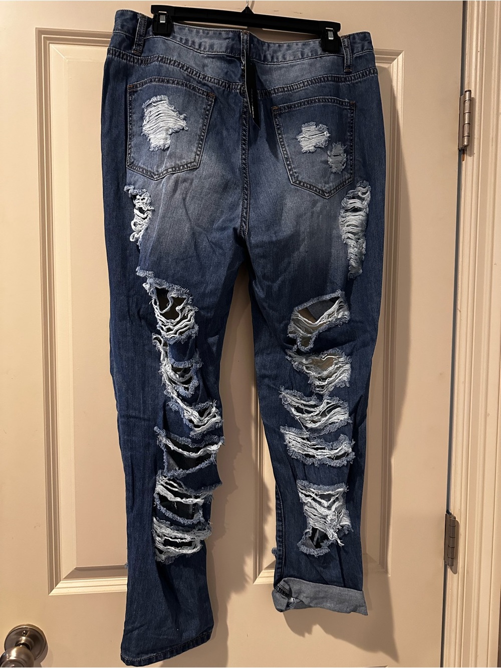 Distressed Dark Blue Women’s Ripped Jeans